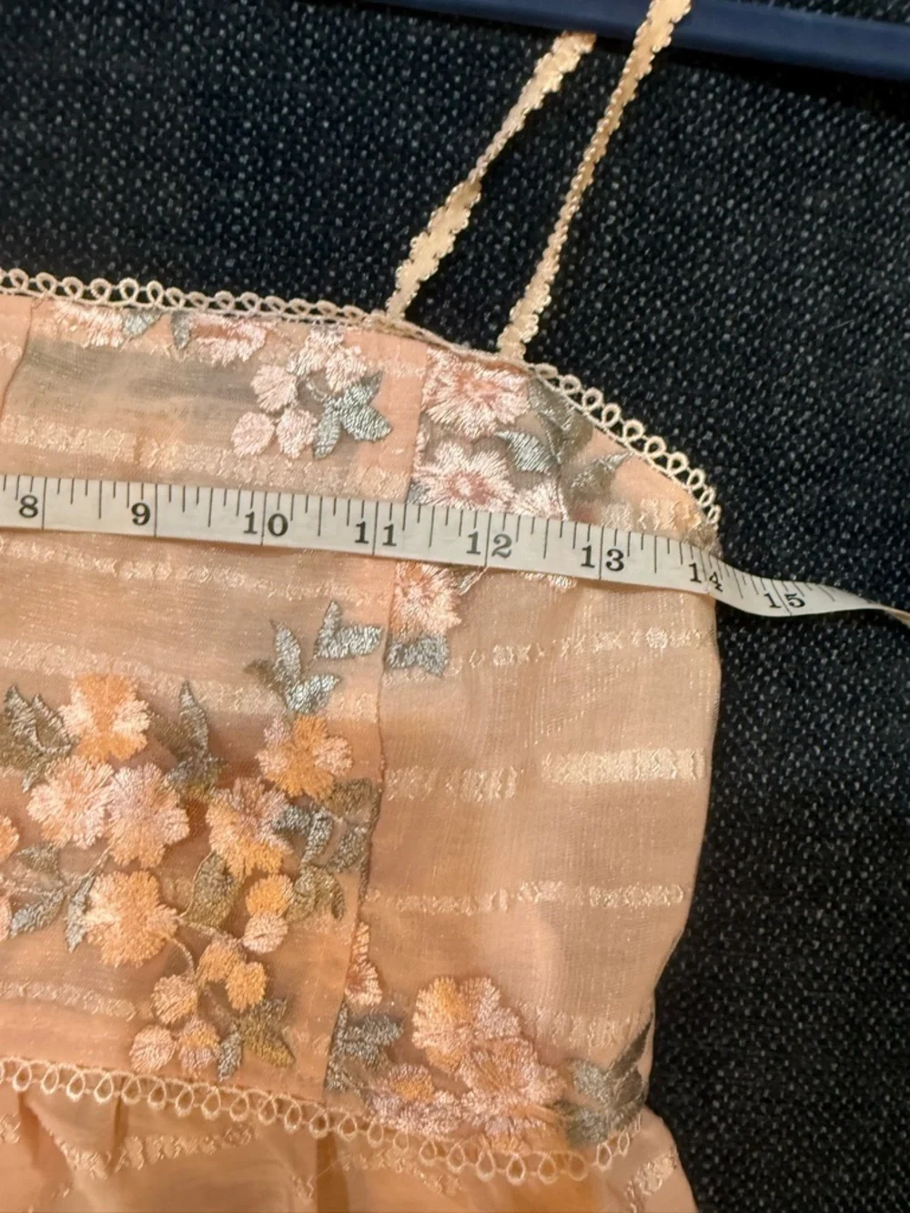 POL Pink Floral Embroidered Mesh Peplum Cami - Picture 4 of 5